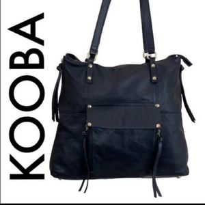 KOOBA EVERETTE BLACK LEATHER SHOULDER BAG